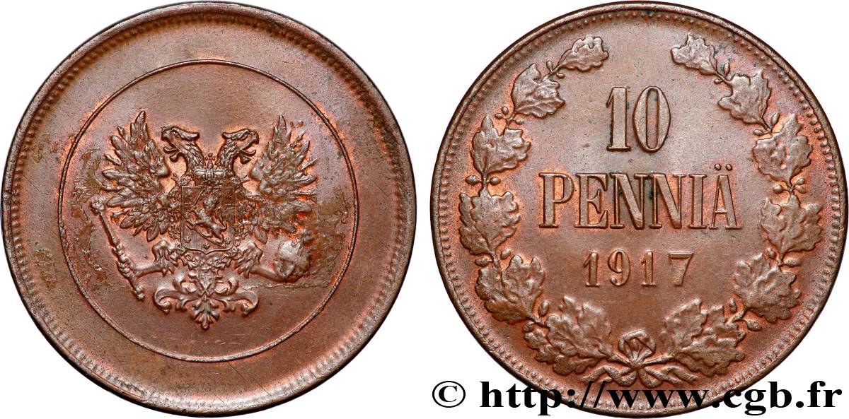 FINNLAND 10 Pennia 1917  VZ 