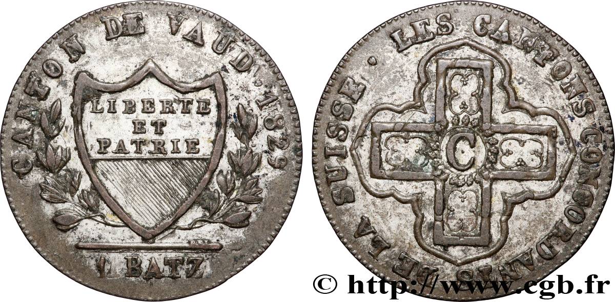SVIZZERA - CANTON VAUD 1 Batzen 1829  q.SPL 