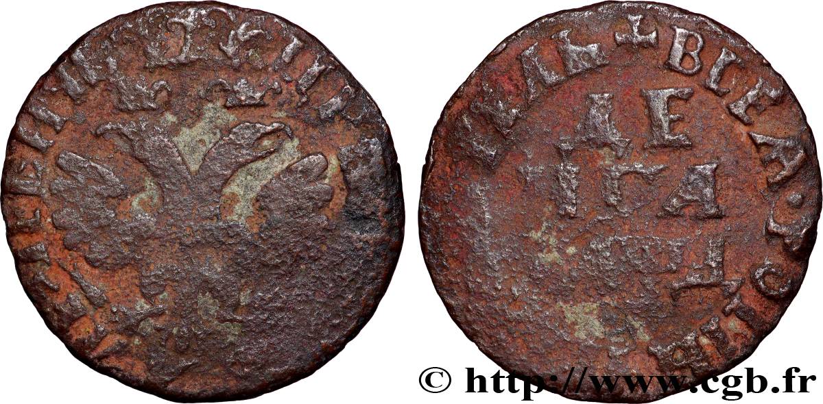 RUSSLAND 1 Denga (1/2 Kopeck) aigle bicéphale [...] Moscou ou Ekaterinbourg S 