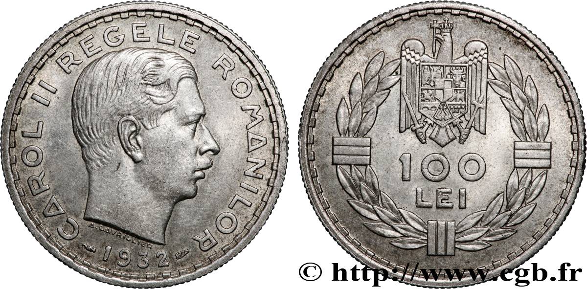 ROUMANIE 100 Lei Charles II 1932  TTB+ 