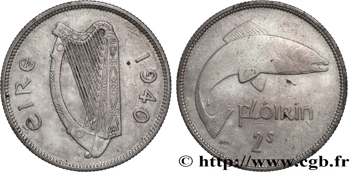 IRELAND REPUBLIC 1 Florin 1940  VF 