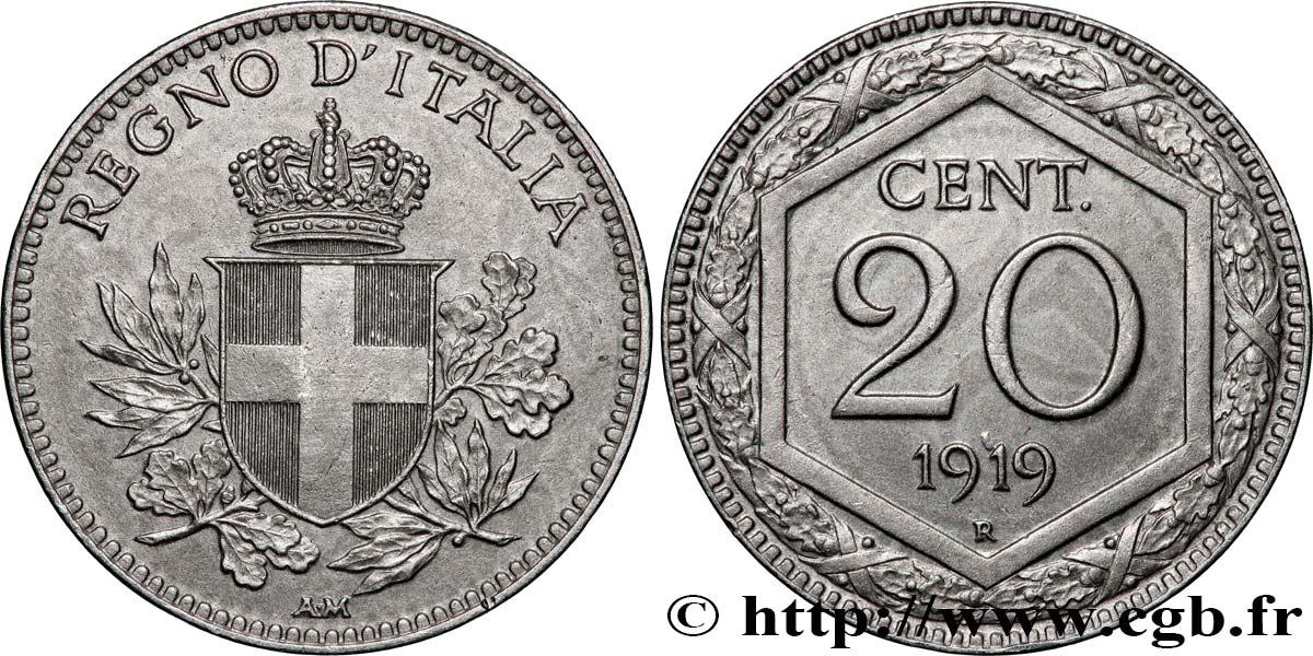 ITALIE 20 Centesimi écu 1919 Rome - R SUP 