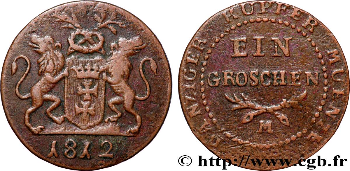 DANTZIG - VILLE LIBRE DE DANTZIG 1 Groschen 1812 Dantzig TB+ 