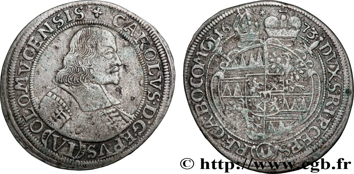 AUTRICHE - OLMÜTZ 6 Kreuzer 1673 Olomouc TTB 