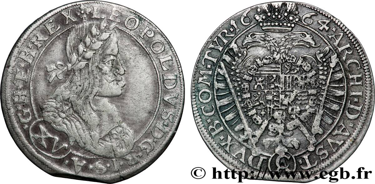 AUTRICHE 15 Kreuzer Léopold Ier 1664 Vienne TTB 