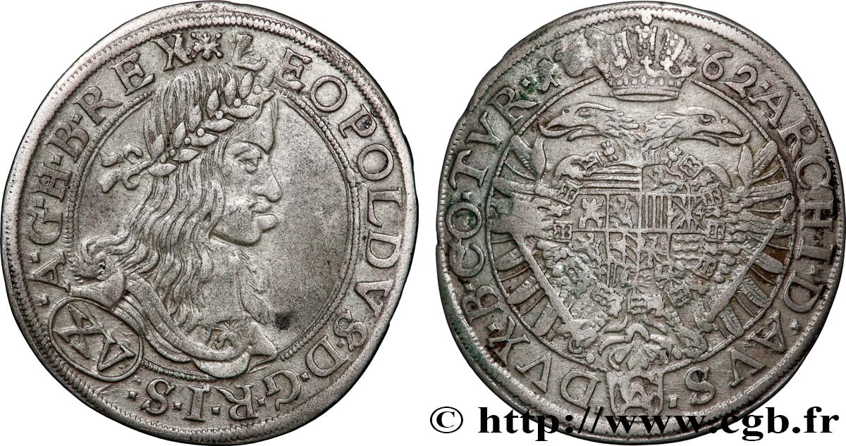 AUTRICHE 15 Kreuzer Léopold Ier 1662 Vienne TTB 