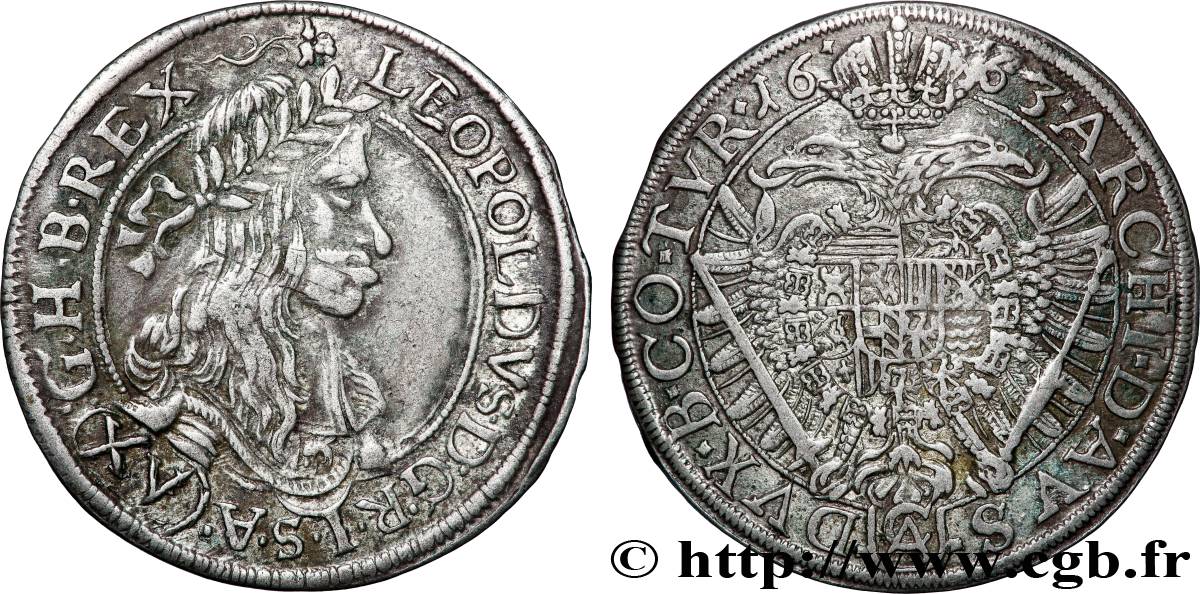 AUSTRIA 15 Kreuzer Léopold Ier 1663 Vienne XF 