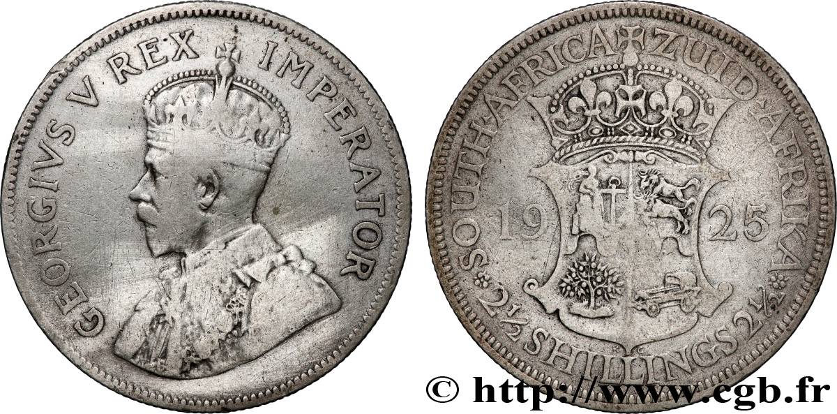 AFRIQUE DU SUD - UNION SUD-AFRICAINE - GEORGES V 2 1/2 Shilling 1925 Pretoria S 