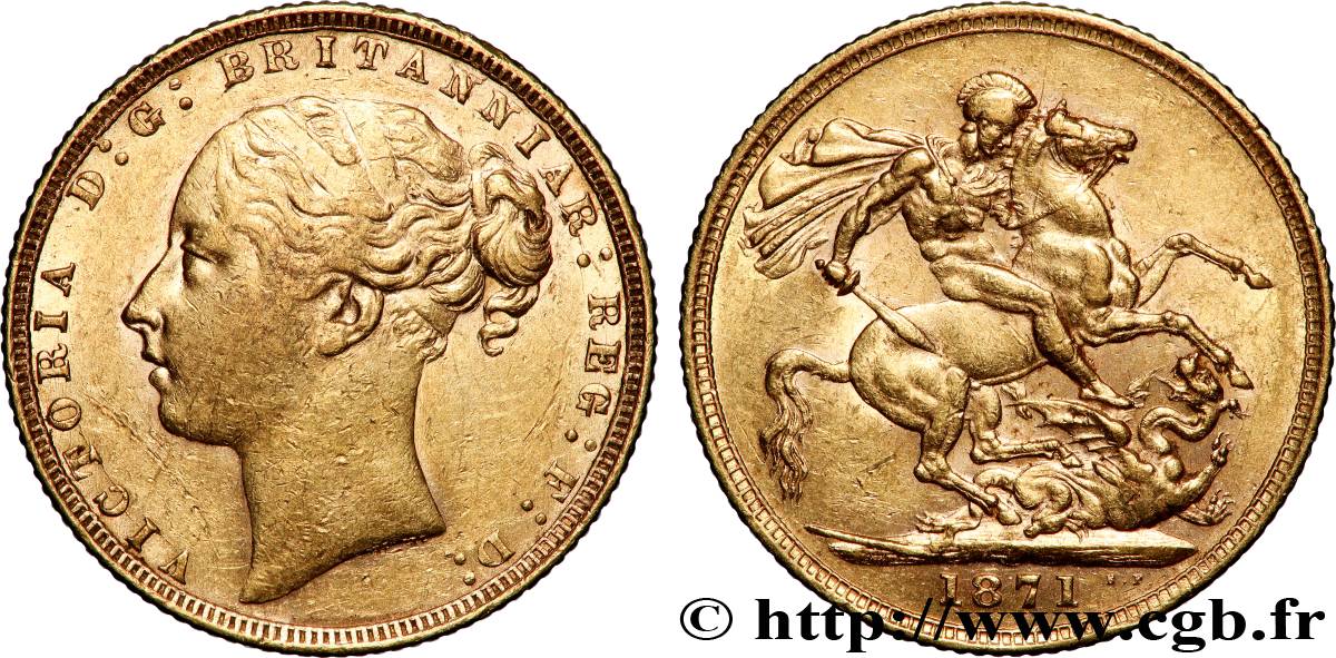 GOLD-, PALLADIUM- UND PLATIN-INVESTITIONEN 1 Souverain Victoria 1871 Londres SS 