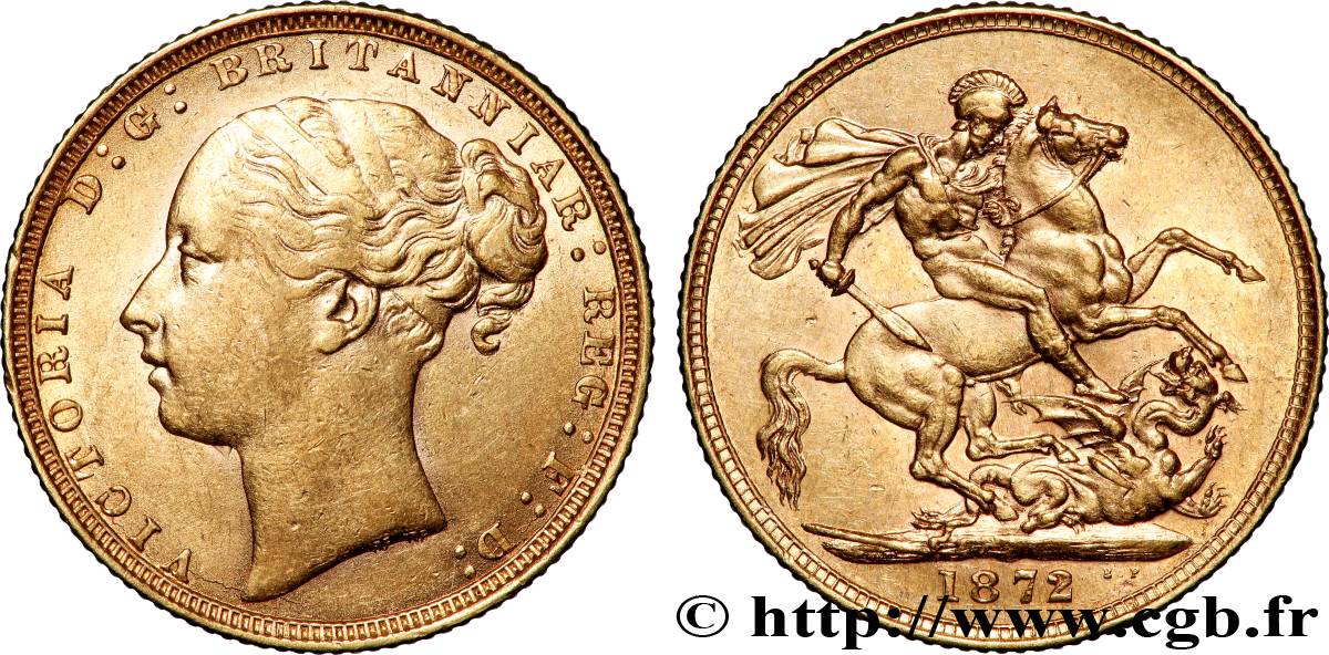 ORO, PALADIO Y PLATINO INVERSIÓN 1 Souverain Victoria 1872 Londres MBC+ 