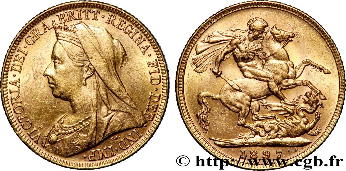 OR, PALLADIUM ET PLATINE INVESTISSEMENT 1 Souverain Victoria “Old Head” 1897 Melbourne - M TTB+ 