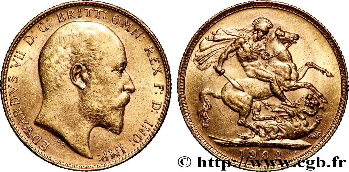 OR, PALLADIUM ET PLATINE INVESTISSEMENT 1 Souverain Edouard VII 1902 Perth TTB+ 