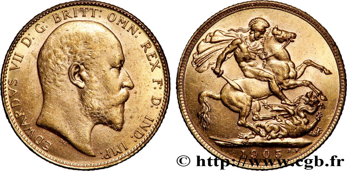 GOLD-, PALLADIUM- UND PLATIN-INVESTITIONEN 1 Souverain Edouard VII 1905 Londres fVZ 