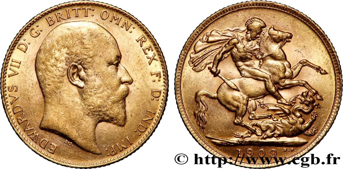 GOLD-, PALLADIUM- UND PLATIN-INVESTITIONEN 1 Souverain Edouard VII 1909 Londres fVZ 