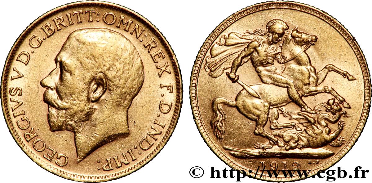 GOLD-, PALLADIUM- UND PLATIN-INVESTITIONEN 1 Souverain Georges V 1912 Londres fVZ 