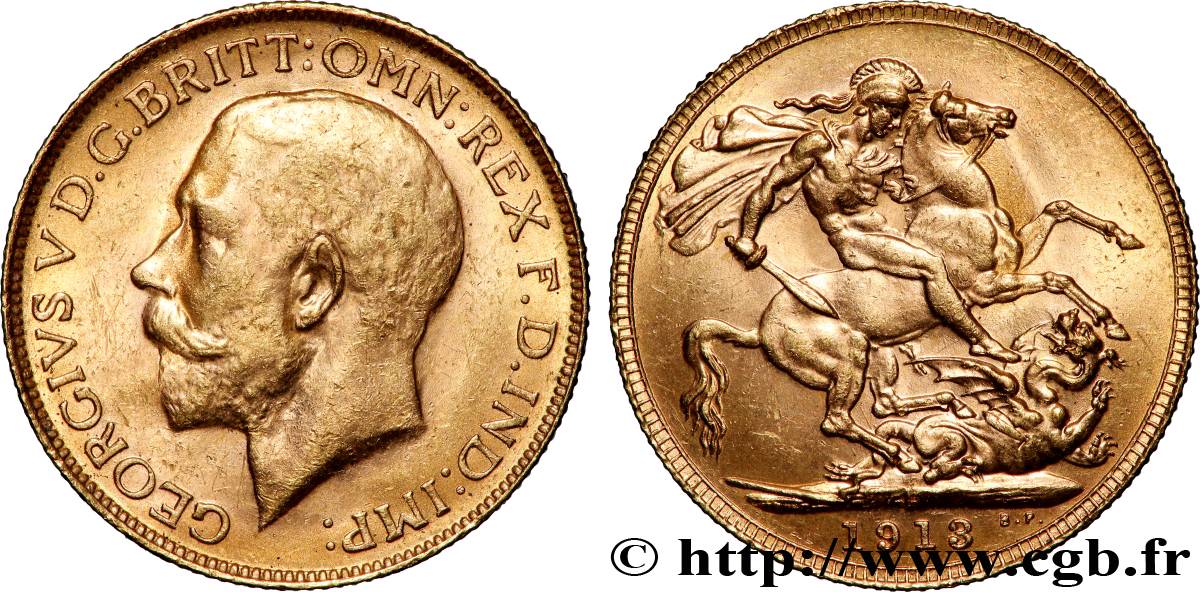 GOLD-, PALLADIUM- UND PLATIN-INVESTITIONEN 1 Souverain Georges V 1913 Perth VZ 