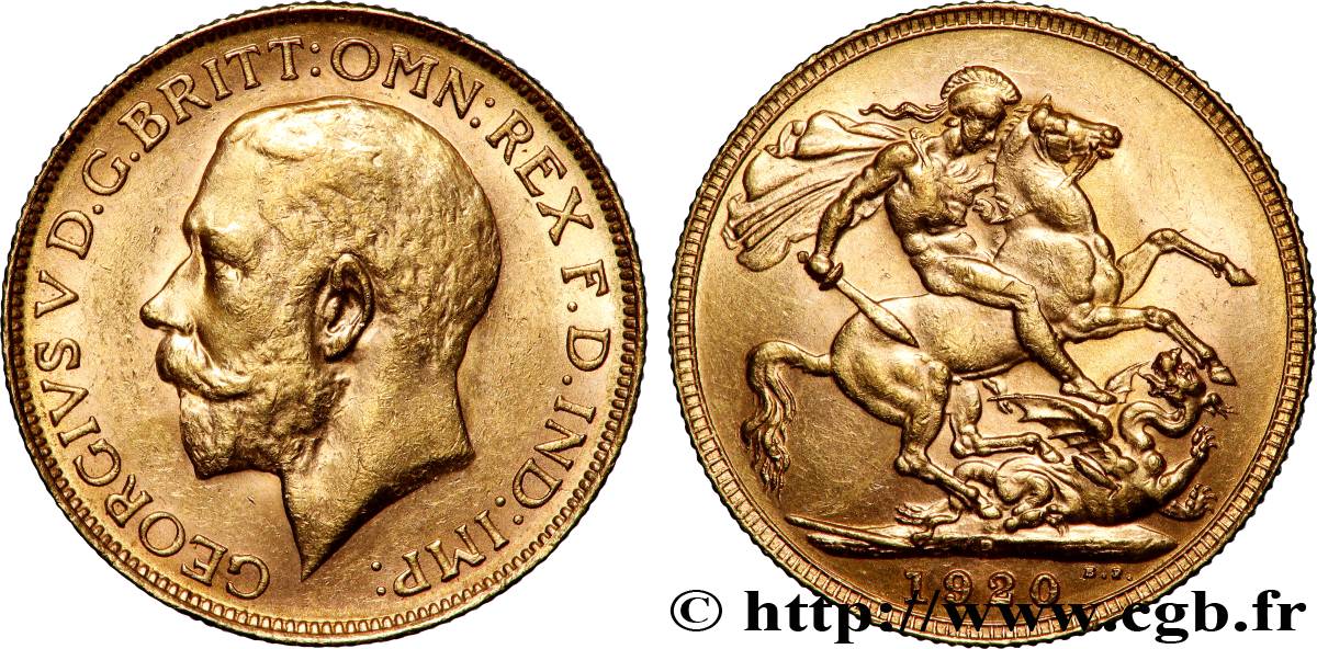 GOLD-, PALLADIUM- UND PLATIN-INVESTITIONEN 1 Souverain Georges V 1920 Perth fVZ 