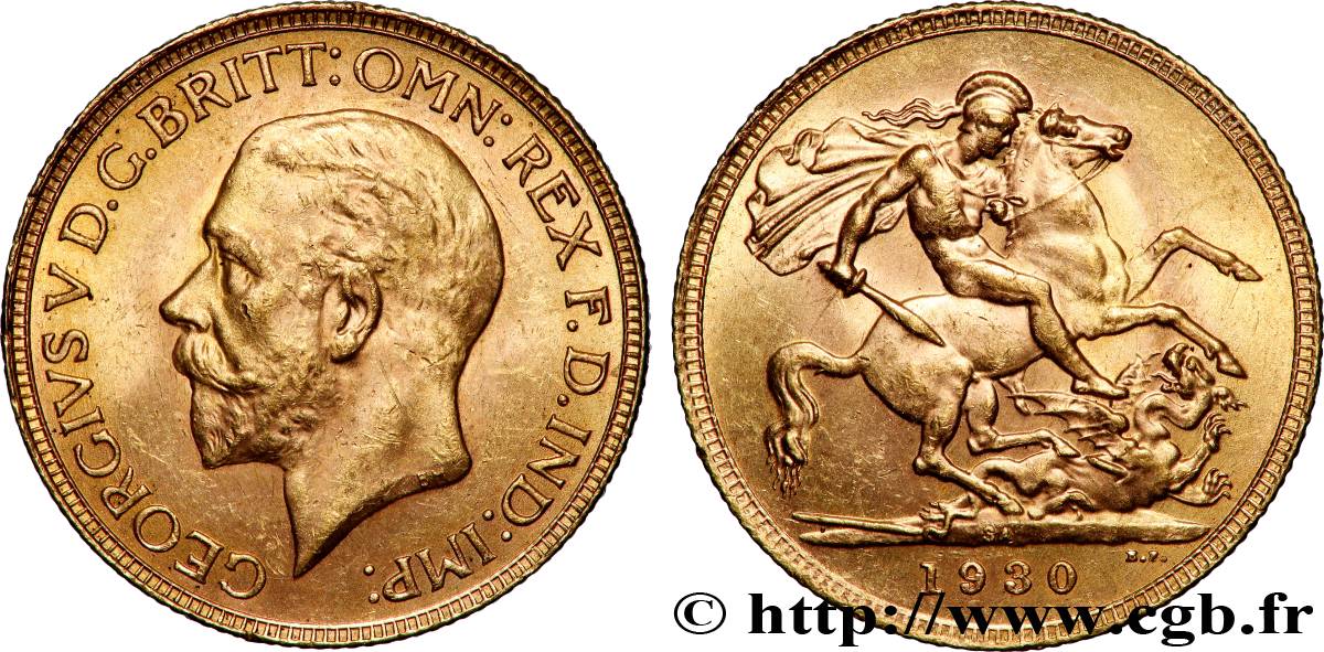 GOLD-, PALLADIUM- UND PLATIN-INVESTITIONEN 1 Souverain Georges V 1930 Afrique du Sud fVZ 