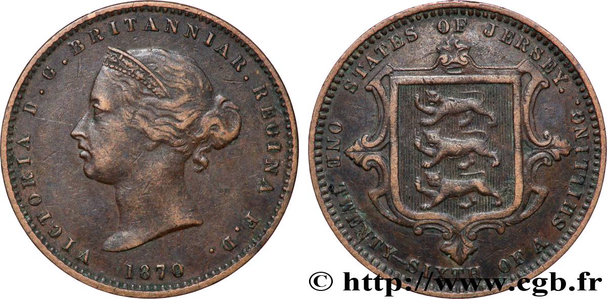 JERSEY 1/26 Shilling Victoria 1870 Londres XF 