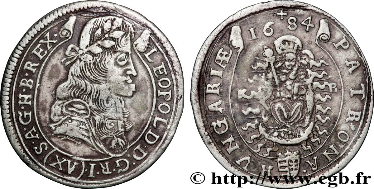 HONGRIE - ROYAUME DE HONGRIE - LÉOPOLD Ier  15 Kreuzer 1684 Kremnitz TTB 