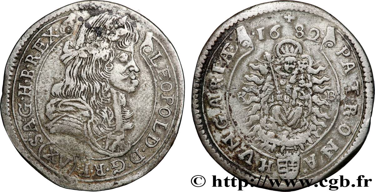 HONGRIE - ROYAUME DE HONGRIE - LÉOPOLD Ier  15 Kreuzer 1682 Kremnitz TB+ 