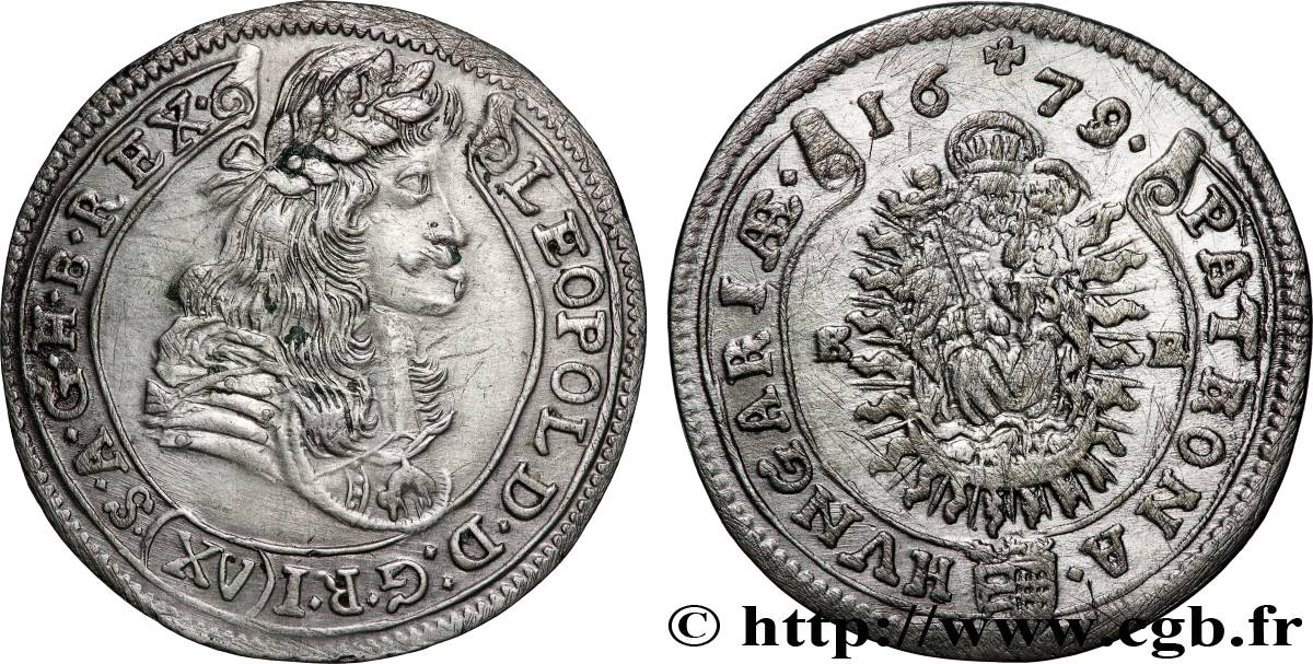 HONGRIE - ROYAUME DE HONGRIE - LÉOPOLD Ier  15 Kreuzer 1679 Kremnitz TTB 