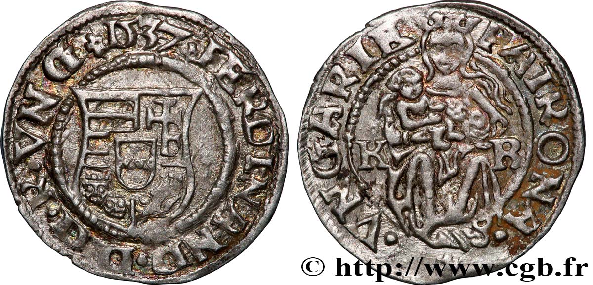 HONGRIE - ROYAUME DE HONGRIE - FERDINAND IER Denier 1537 Kremnitz TTB 