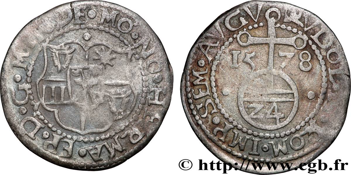 ALLEMAGNE - ÉVÊCHÉ DE MINDEN - HERMANN DE SCHAUMBOURG 1 Groschen 1578  TB+ 