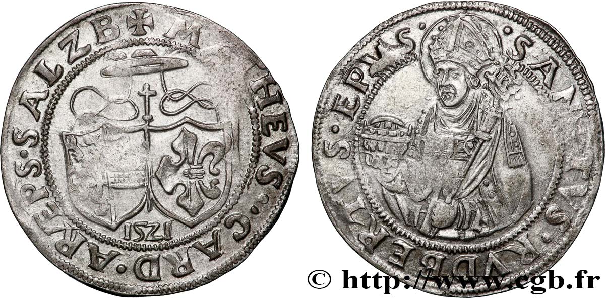 SALZBOURG - MATHIEU LANG DE WELLENBURG 4 Kreuzer 1521  TTB 