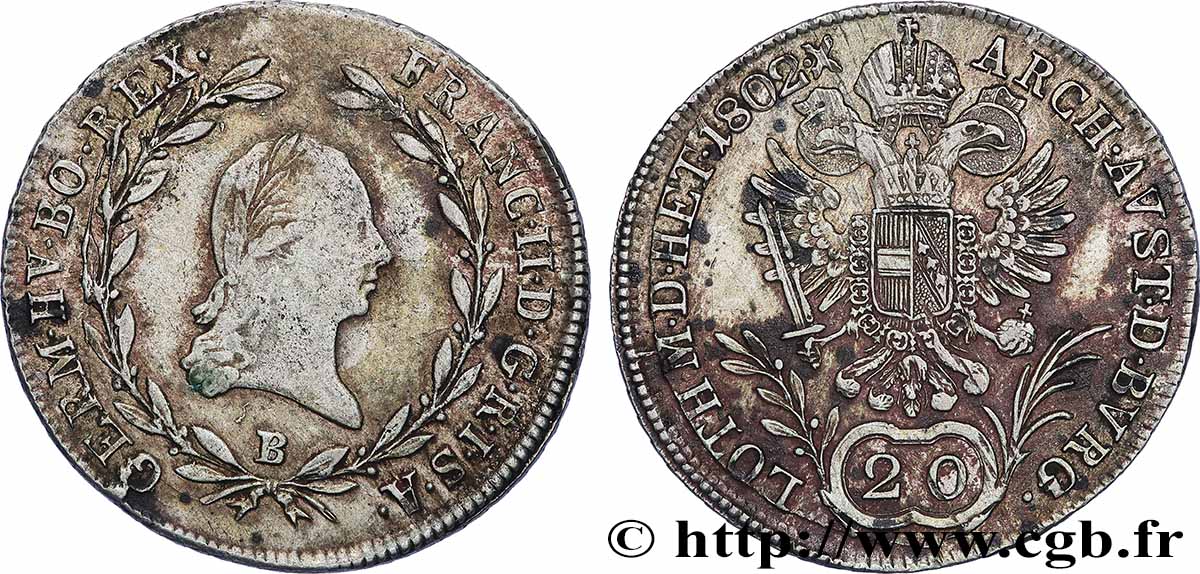 AUTRICHE 20 Kreuzer François II 1802 Kremnitz TTB 