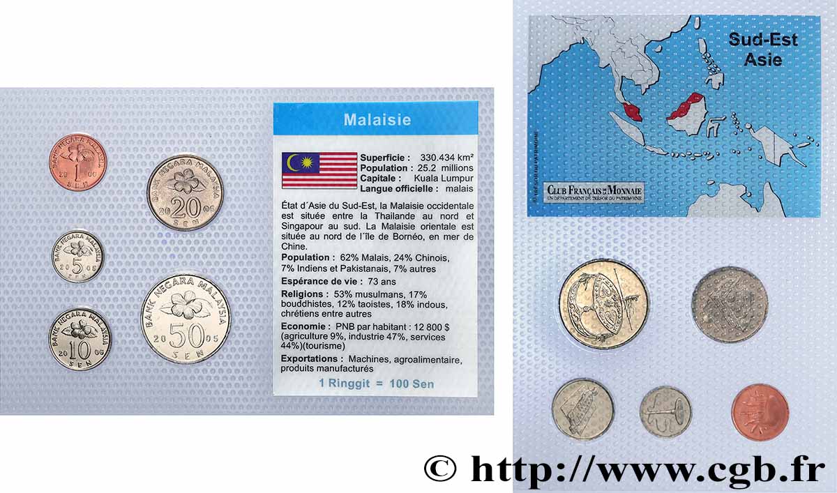 MALAISIE Lot 5 monnaies 2005-2006  SPL 