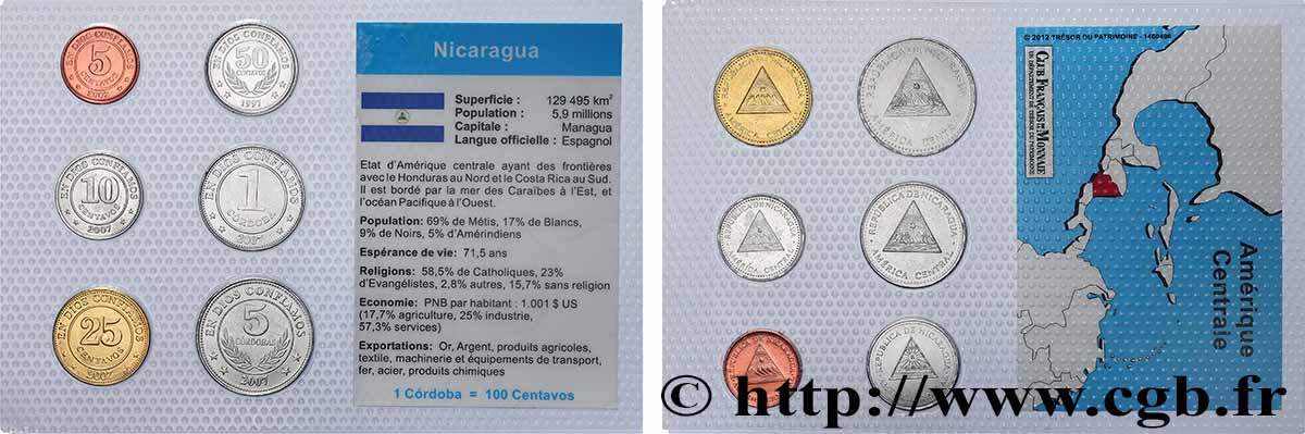 NICARAGUA Lot 6 monnaies 1997-2007  SPL 