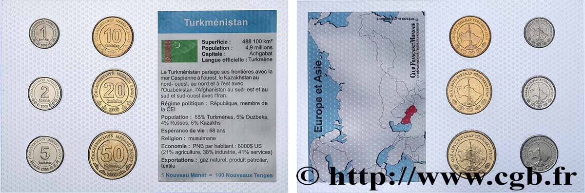 TURKMÉNISTAN Lot 6 monnaies 2009  SPL 