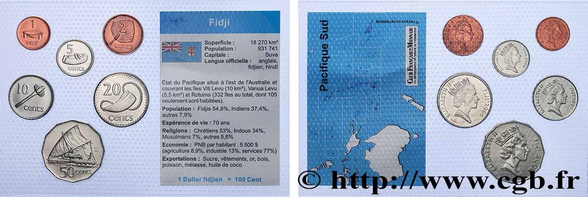 FIDJI Lot 6 monnaies 1999-2007  SPL 