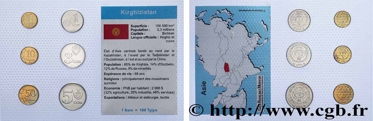 KIRGHIZISTAN Lot 6 monnaies 2008  SPL 