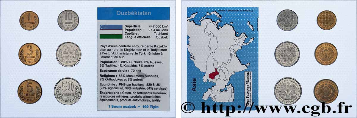 OUZBEKISTAN Lot 6 monnaies 1994  SPL 