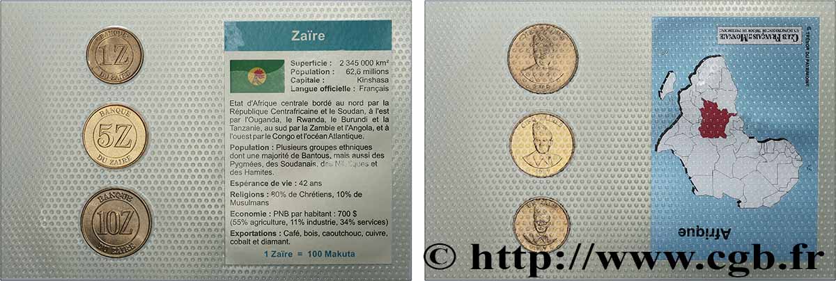 ZAIRE Lot 3 monnaies 1987-1988  MS 