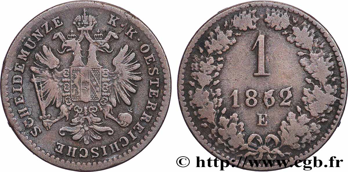 AUTRICHE 1 Kreuzer 1862 Alba Iulia TTB 