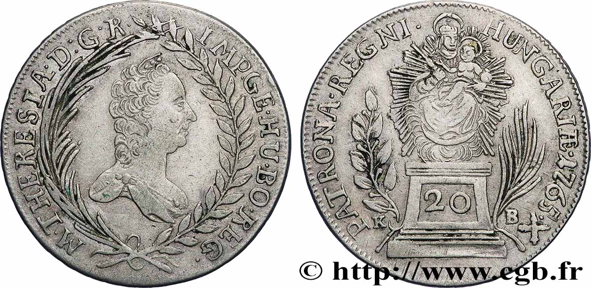 AUTRICHE 20 Kreuzer Marie-Thérèse 1765 Vienne TTB 