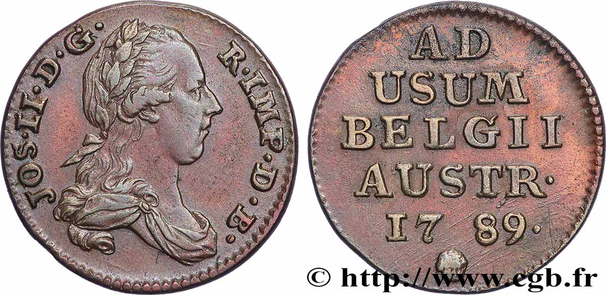 BELGIQUE - PAYS-BAS AUTRICHIENS 1 Liard Joseph II 1789 Bruxelles TTB+ 