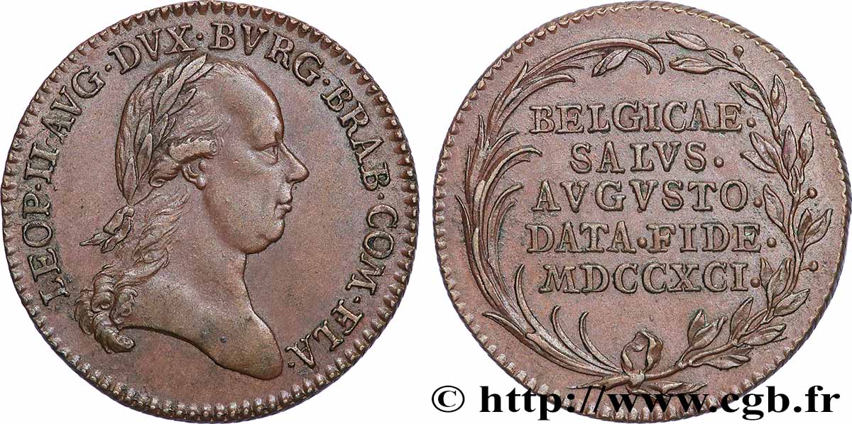 BELGIQUE - PAYS-BAS AUTRICHIENS Médaille au module du 1 Liard Léopold II 1791 Bruxelles SUP 