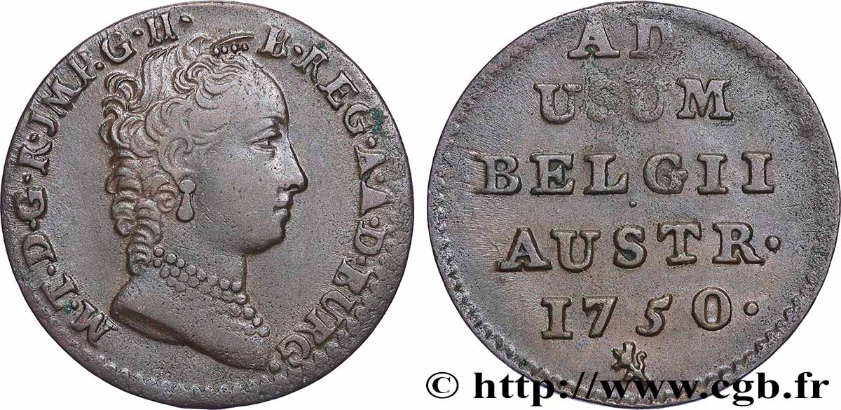 BELGIQUE - PAYS-BAS AUTRICHIENS 1 Liard Marie-Thérèse 1750 Anvers TTB/TTB+ 