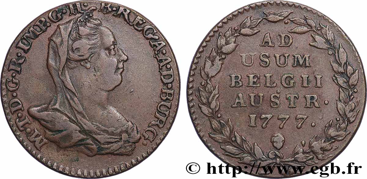 BELGIQUE - PAYS-BAS AUTRICHIENS 2 Liards Marie-Thérèse 1777 Bruxelles TTB 