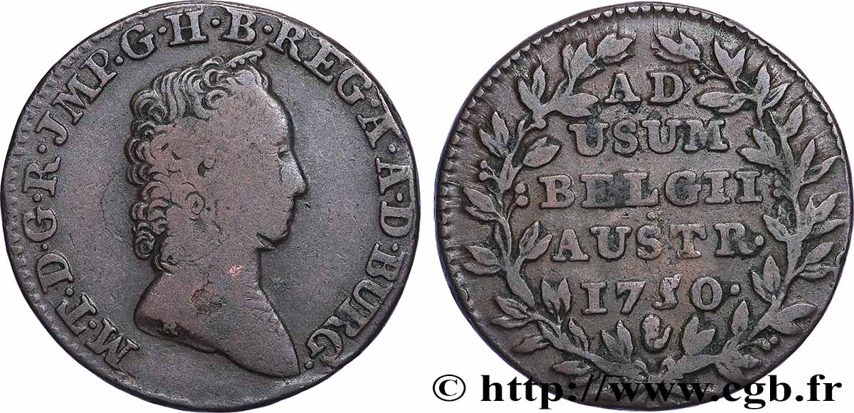BELGIQUE - PAYS-BAS AUTRICHIENS 2 Liards Marie-Thérèse 1750 Anvers TTB 