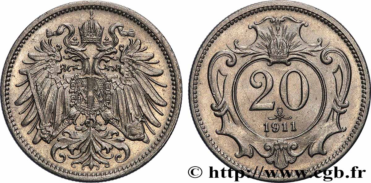 AUTRICHE 20 Heller 1911 Vienne SUP 