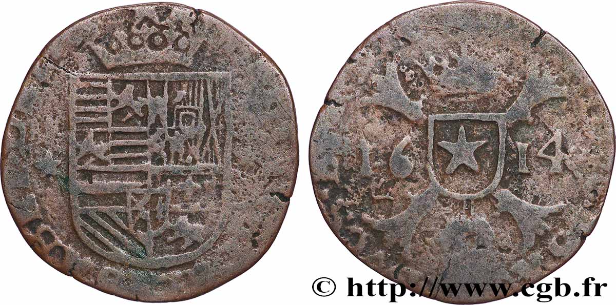 BELGIQUE - ABBAYE DE THORN - ANNE DE LA MARCK Liard 1614 Thorn TB 