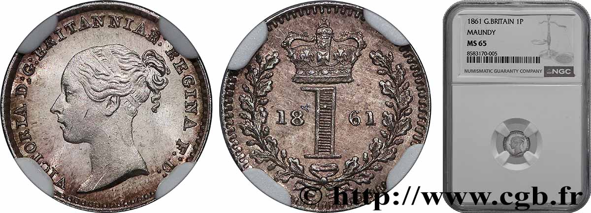 GRANDE BRETAGNE - VICTORIA 1 Penny Victoria “Bun Head”  1861  FDC65 NGC