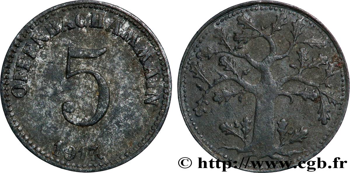 GERMANIA - Notgeld 5 Pfennig Offenbach 1917  q.BB 