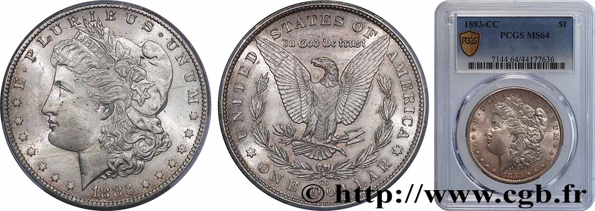 ÉTATS-UNIS D AMÉRIQUE 1 Dollar Morgan 1883 Carson City  fST64 PCGS