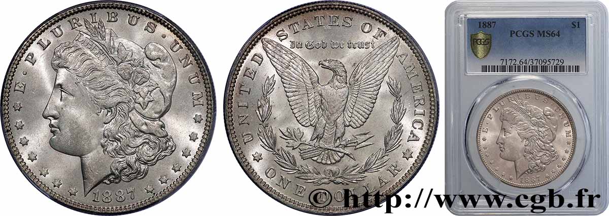 VEREINIGTE STAATEN VON AMERIKA 1 Dollar type Morgan 1887 Philadelphie fST64 PCGS